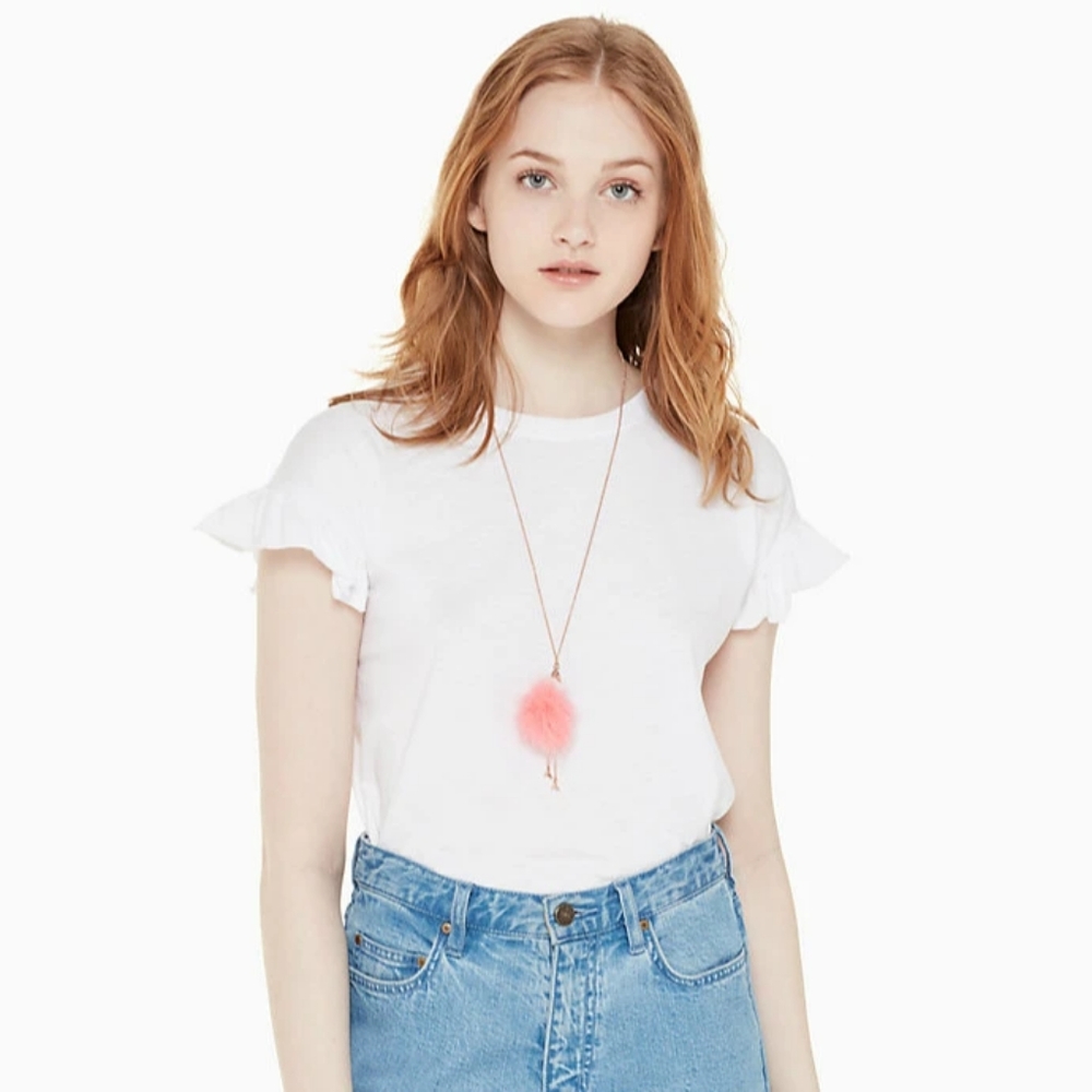 🆕 Kate Spade By the Pool Flamingo Necklace - Picture 8 of 8
